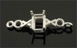 Emerald Cut X and O Design Pre-notched Bracelet Link