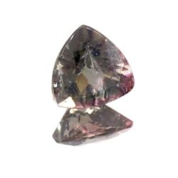 Steel Gray and Pink Tourmaline Trillion