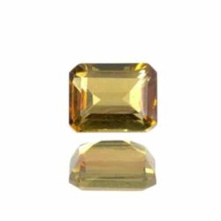 Olive Green Orange Tourmaline Emerald Cut