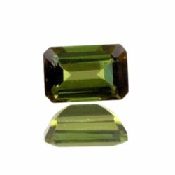 Green and Orange Tourmaline Emerald Cut