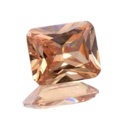 Champagne Cubic Zirconia Emerald Cuts