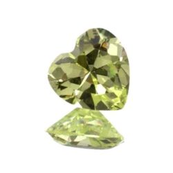 Apple Green Cubic Zirconia Hearts