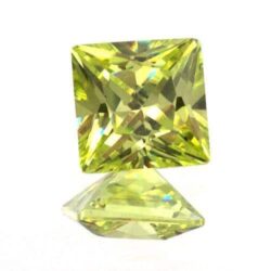 Apple Green Cubic Zirconia Princess Cuts