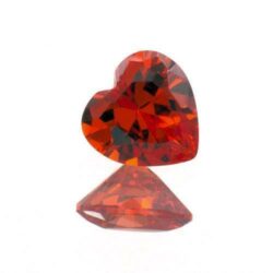 Orange Cubic Zirconia Hearts