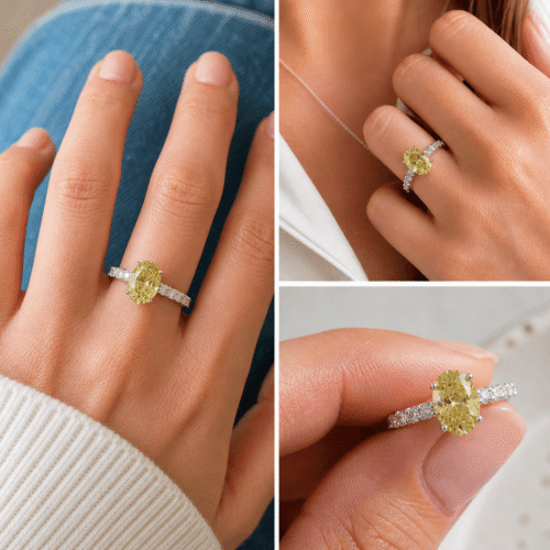 The Emma - Fancy Intense Yellow Lab Diamond Oval 2.02ct Ring