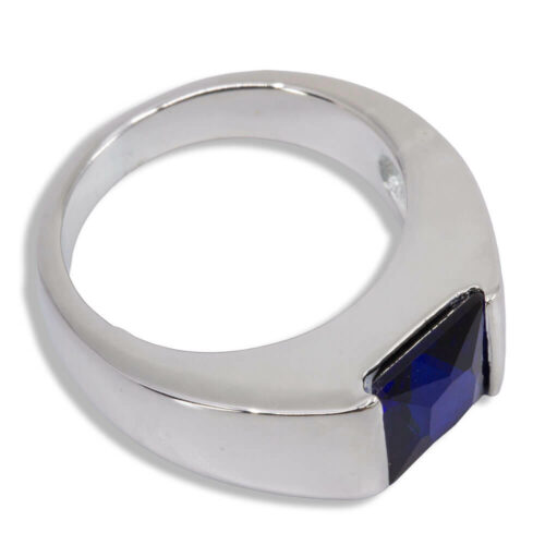Sterling Lab Created Princess Cut Ring - Lab Created Blue Sapphire