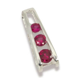 Sterling Lab Created Three Stone Slider Pendant