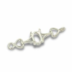 Oval Cabochon Heart Design Pre-notched Bracelet Link