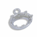 Georgian Inspired - Oval Bezel with Prongs Pre-notched Dangle Mounting