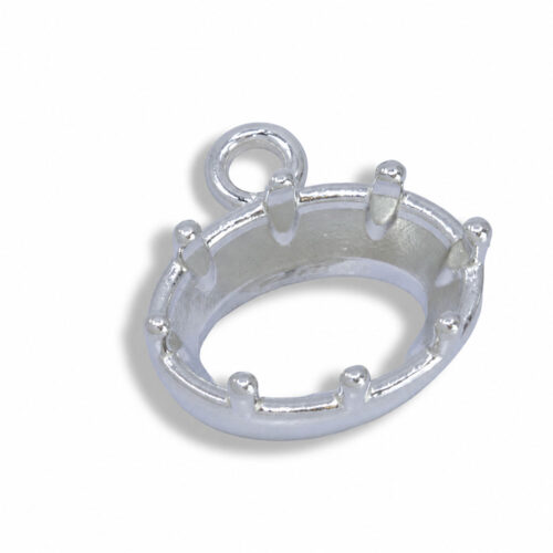 Georgian Inspired - Oval Bezel with Prongs Pre-notched Dangle Mounting