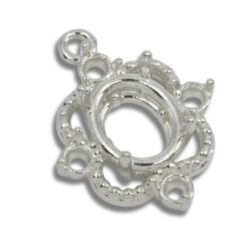 Oval Accented Milgrain Pre-notched Dangle