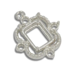 Emerald Cut Accented Milgrain Pre-notched Dangle