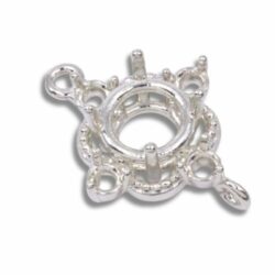 Round Accented Milgrain Pre-notched Double Dangle Mounting