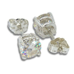 Synthetic Moissanite 2ctw Earring Studs