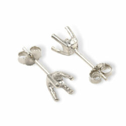 Round Four Prong Earring Mountings