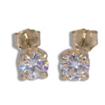 Lab Created Diamond Earring Studs - Yellow Gold