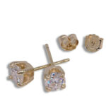 Lab Created Diamond Earring Studs - Yellow Gold