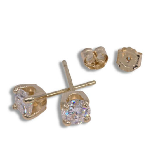 Lab Created Diamond Earring Studs - Yellow Gold