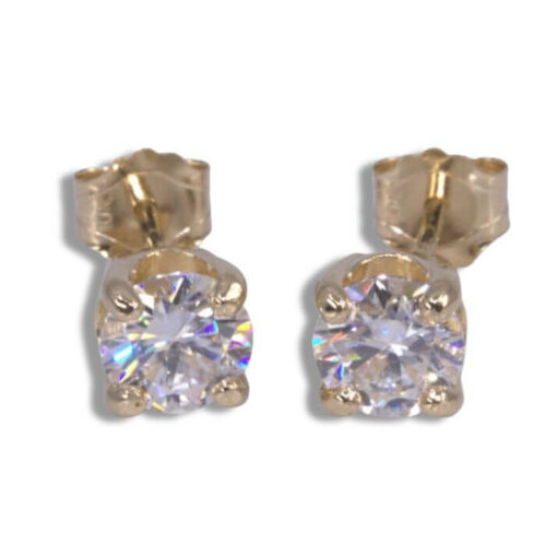Lab Created Diamond Earring Studs - Yellow Gold