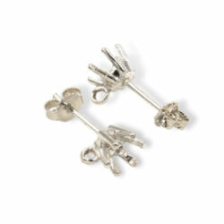 Round Six Prong Dangle Earrings