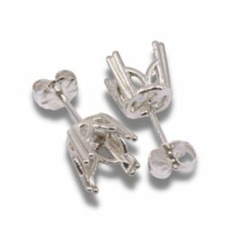 Round Fancy Double Prong Pre-notched Earring Mountings