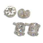 Lab Created Diamond Oval Earring Studs