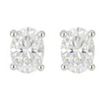 Lab Created Diamond Oval Earring Studs