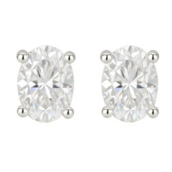 Lab Created Diamond Oval Earring Studs