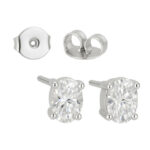 Lab Created Diamond Oval Earring Studs