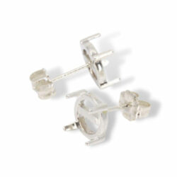 Round Cabochon Center Post Earring Mountings