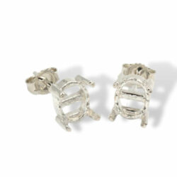 Oval Cabochon Center Post Earrings