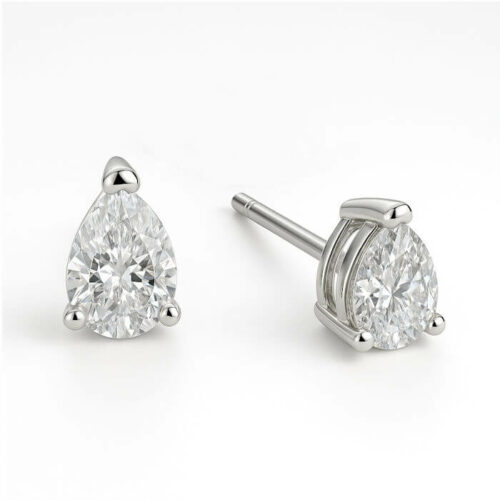 Lab Created Diamond Pear Earring Studs