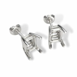 Emerald Center Post Earring Mountings