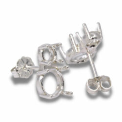 Two Stone Round Pre-notched Earring Mountings