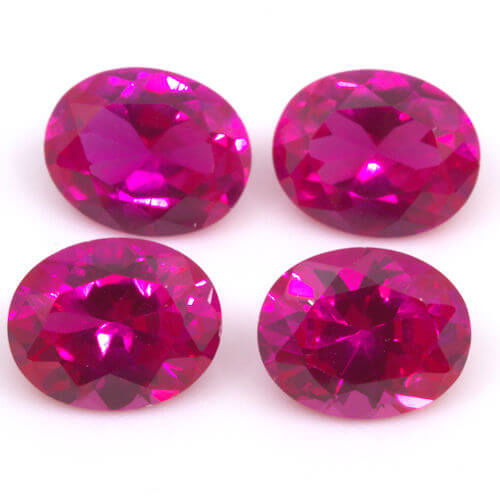 Lab Created Bright Pink Sapphire 10x8mm Oval