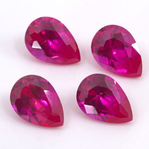 Lab Created Bright Pink Sapphire 10x7mm Pear