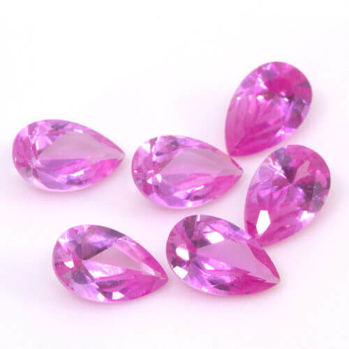 Lab Created Pink Sapphire 8x5mm Pear