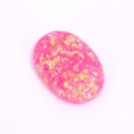 Lab Created Salmon Pink Opal Oval Cabochons - 14x10mm