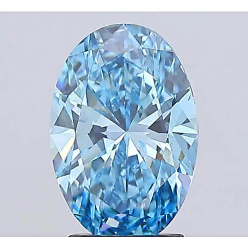 Lab Created Diamond Oval 2.72ct Fancy Vivid Blue VS1