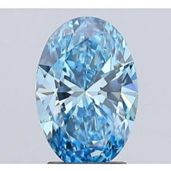 Lab Created Diamond Oval 2.72ct Fancy Vivid Blue VS1