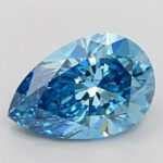 Lab Created Diamond Pear 2.49ct Fancy Vivid Blue VS1