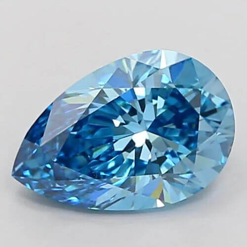 Lab Created Diamond Pear 2.49ct Fancy Vivid Blue VS1