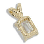 Synthetic Moissanite Emerald Pendant