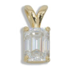 Synthetic Moissanite Emerald Pendant