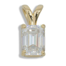 Synthetic Moissanite Emerald Pendant