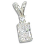 Lab Created Diamond 1.06ct Radiant Accented Pendant