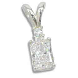 Lab Created Diamond 1.06ct Radiant Accented Pendant