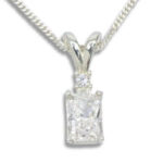 Lab Created Diamond 1.06ct Radiant Accented Pendant