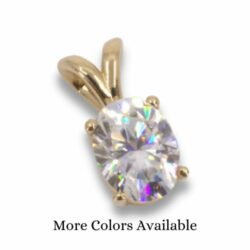 Synthetic Moissanite Oval Pendant
