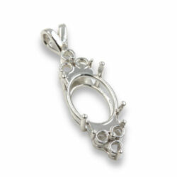 Oval Six Accented Pre-notched Pendant Mounting